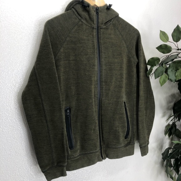 Mens American Eagle Active Flex Green Zip Hoodie - Picture 2 of 5